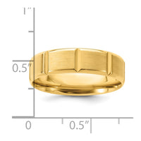 14k Yellow Gold Standard Comfort Fit Brush Satin Fancy Band