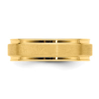 14k Yellow Gold Light Comfort Fit Brush Satin Fancy Band