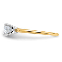 14ktt 3/4ct Lab Grown Diamond VS+ F+ Round Complete Solitaire Eng Ring