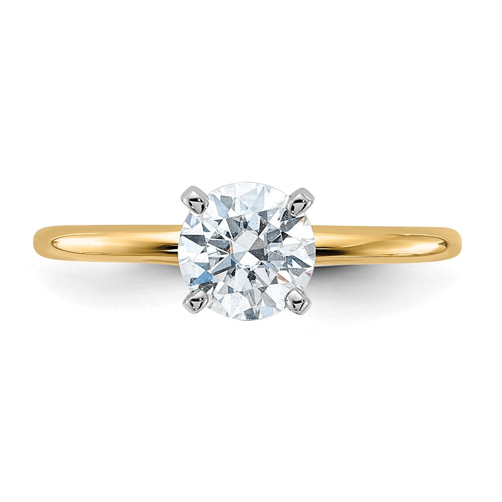 14ktt 3/4ct Cert Lab Grown Diamond VS/SI+ G+ Round Comp Solitaire Eng Ring