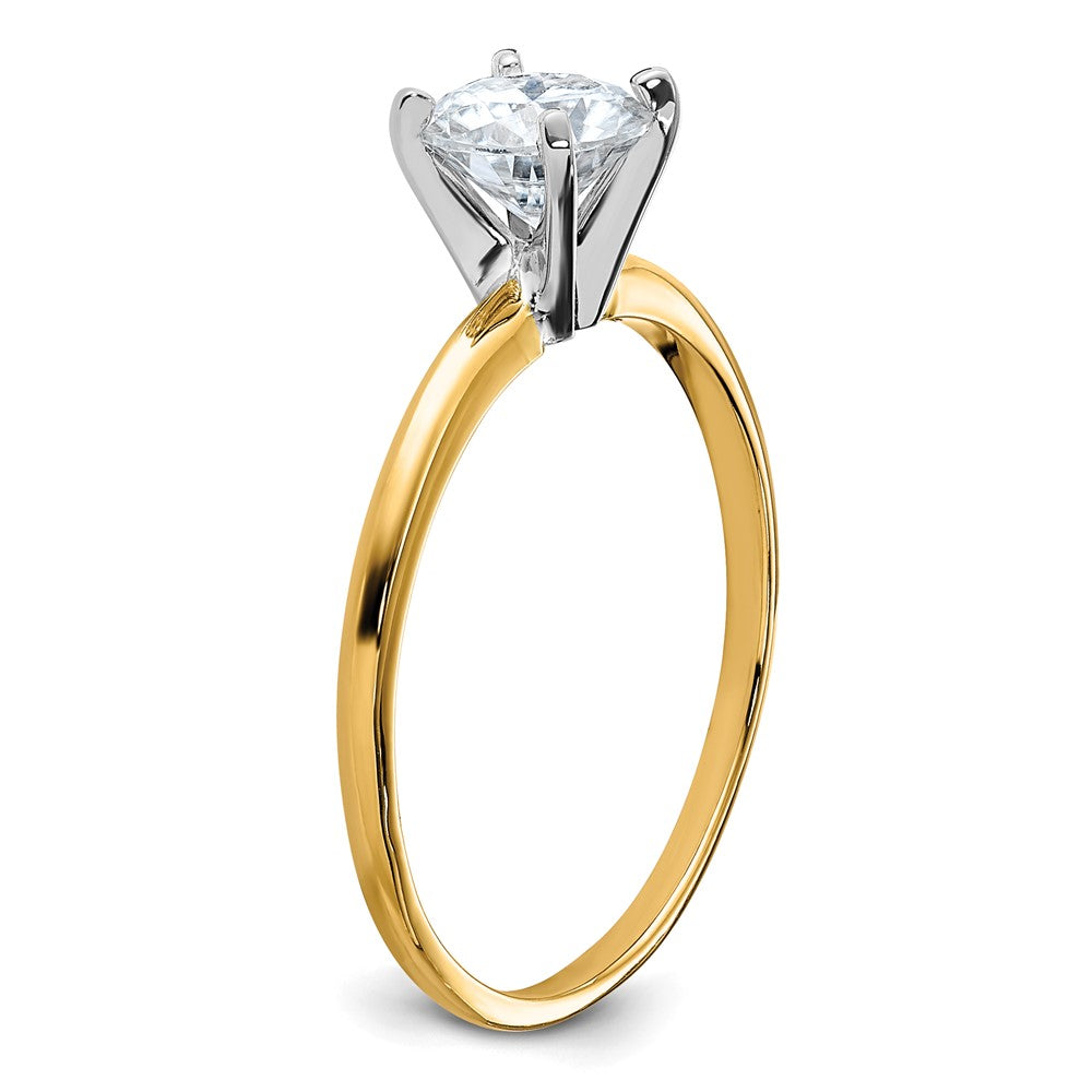14ktt 3/4ct Lab Grown Diamond VS+ F+ Round Complete Solitaire Eng Ring