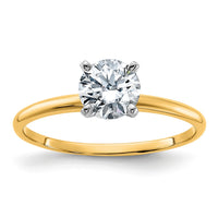 14ktt 3/4ct Lab Grown Diamond VS+ F+ Round Complete Solitaire Eng Ring