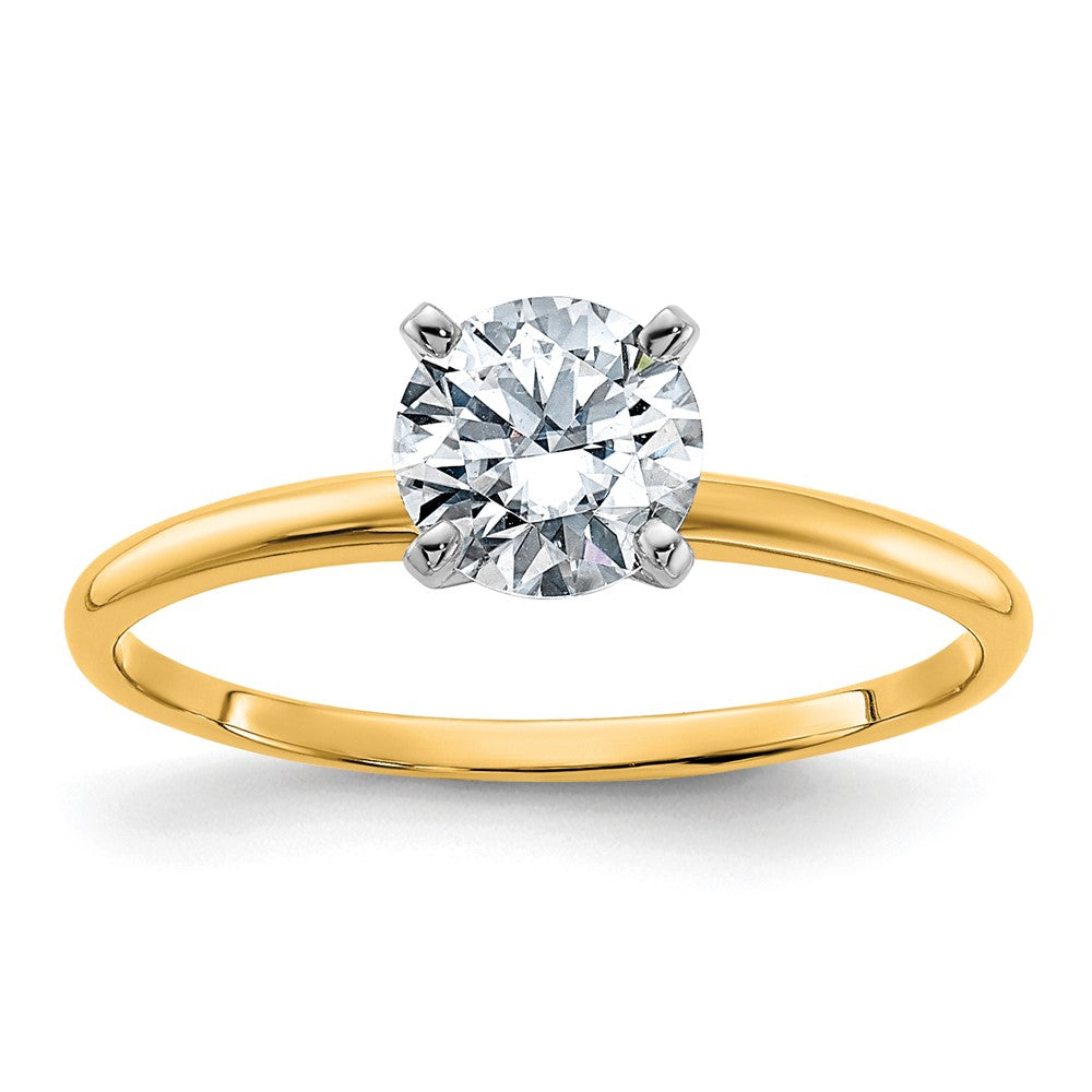14ktt 3/4ct Cert Lab Grown Diamond VS/SI+ G+ Round Comp Solitaire Eng Ring