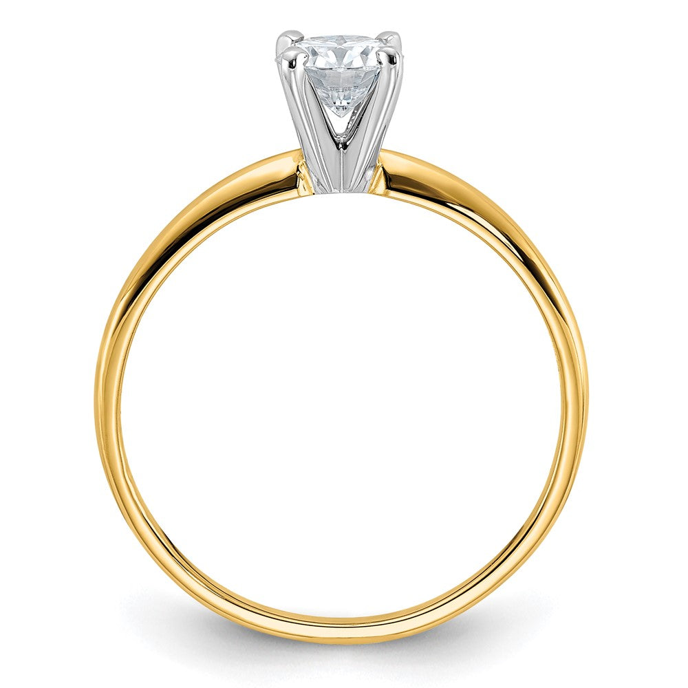 14ktt 1/2ct Lab Grown Diamond VS/SI+ G+ Round Complete Solitaire Eng Ring