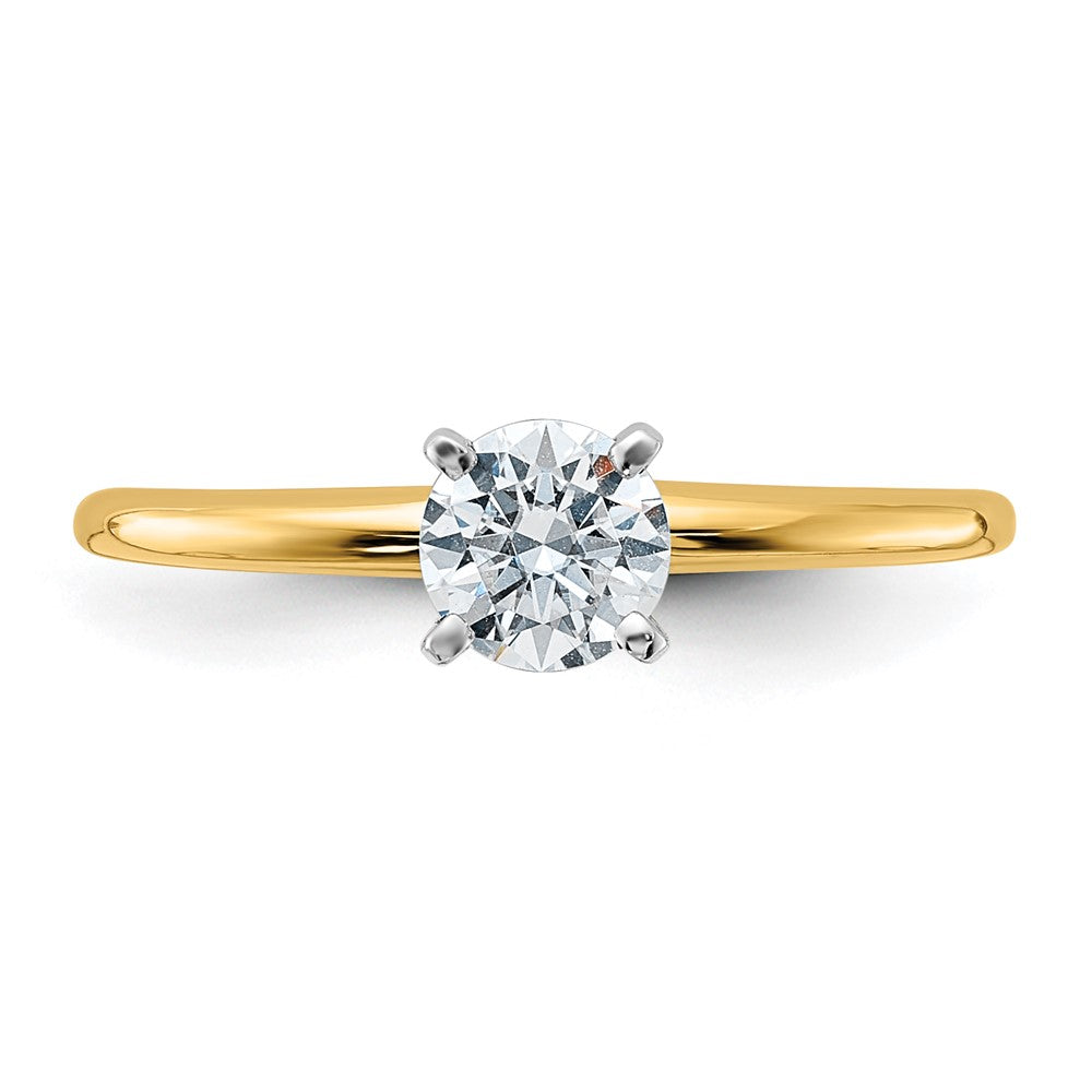14ktt 1/2ct Lab Grown Diamond VS/SI+ G+ Round Complete Solitaire Eng Ring