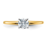 14ktt 1/2ct Lab Grown Diamond VS+ F+ Round Complete Solitaire Eng Ring