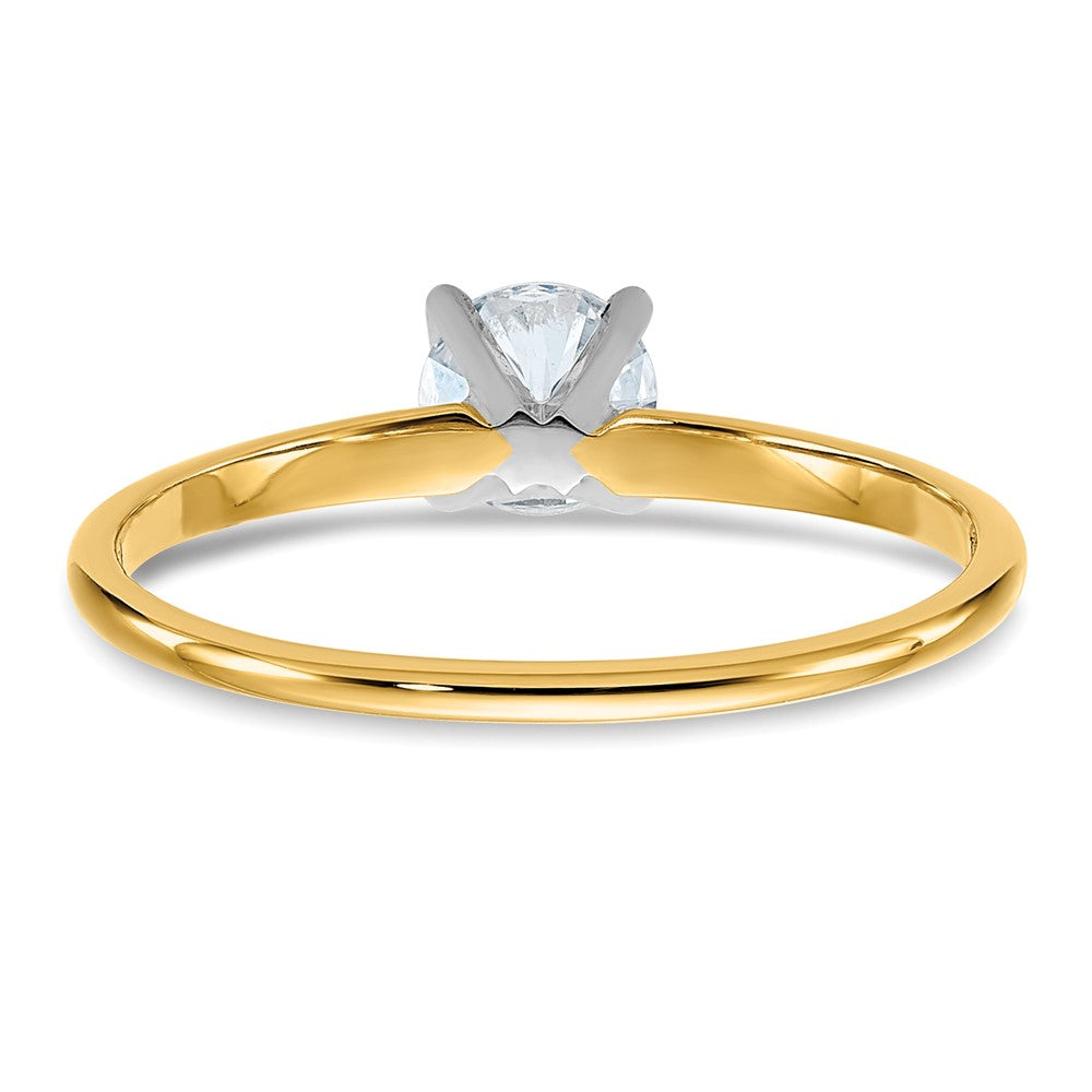 14ktt 1/2ct Lab Grown Diamond VS/SI+ G+ Round Complete Solitaire Eng Ring