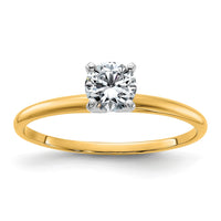 14ktt 1/2ct Lab Grown Diamond VS+ F+ Round Complete Solitaire Eng Ring