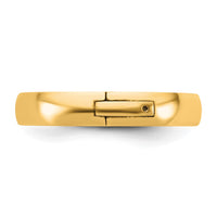 14ky CLIQ 4mm Hinged Half Round Wedding Band Size 9.5