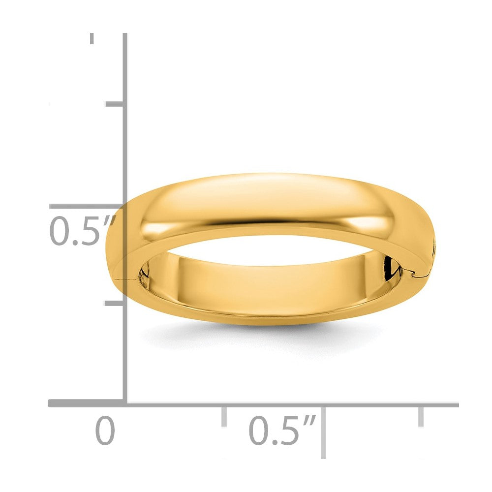 14ky CLIQ 4mm Hinged Half Round Wedding Band Size 7.5