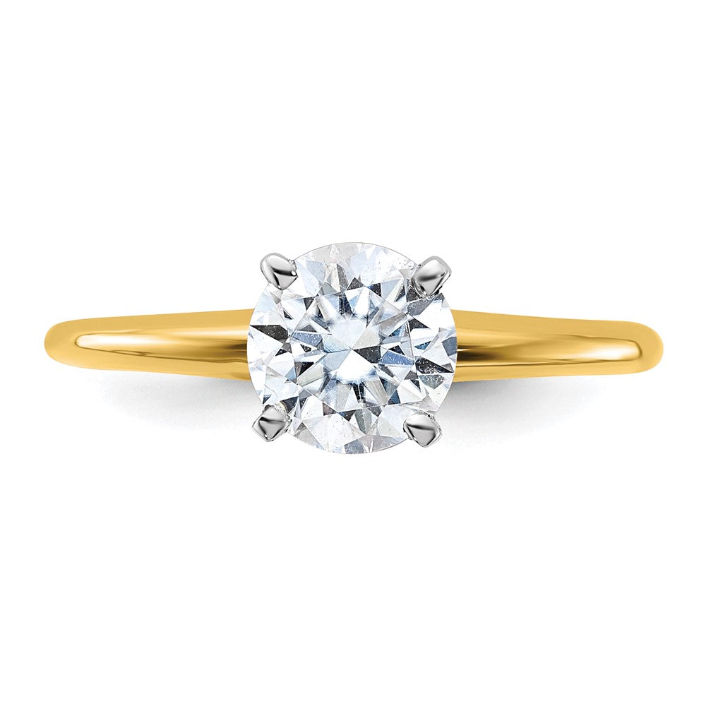 14ktt 3ct Cert Lab Grown Diamond VS+ F+ Round Complete Solitaire Eng Ring