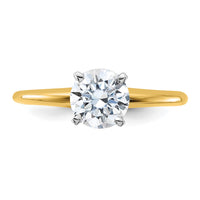 14ktt 1ct Cert Lab Grown Diamond VS+ F+ Round Complete Solitaire Eng Ring