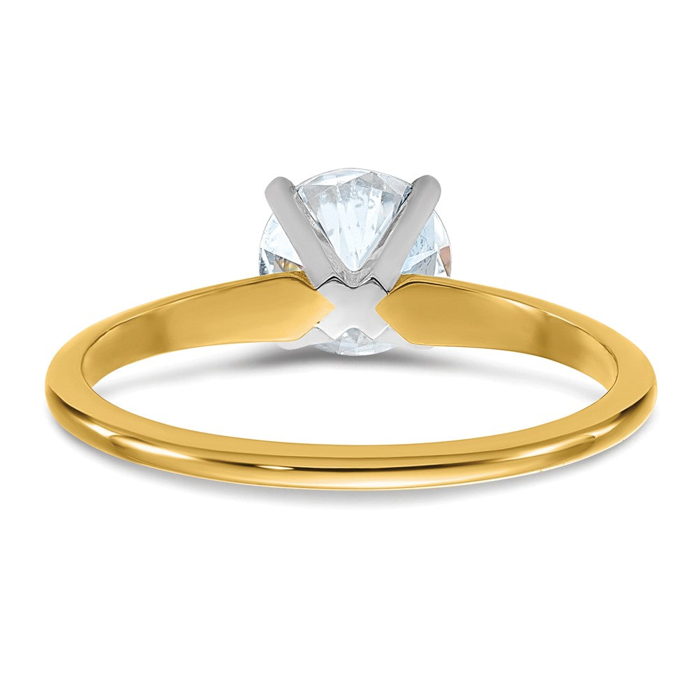 14ktt 1ct Cert Lab Grown Diamond VS+ F+ Round Complete Solitaire Eng Ring