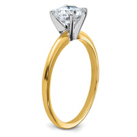 14ktt 1ct Cert Lab Grown Diamond VS+ F+ Round Complete Solitaire Eng Ring