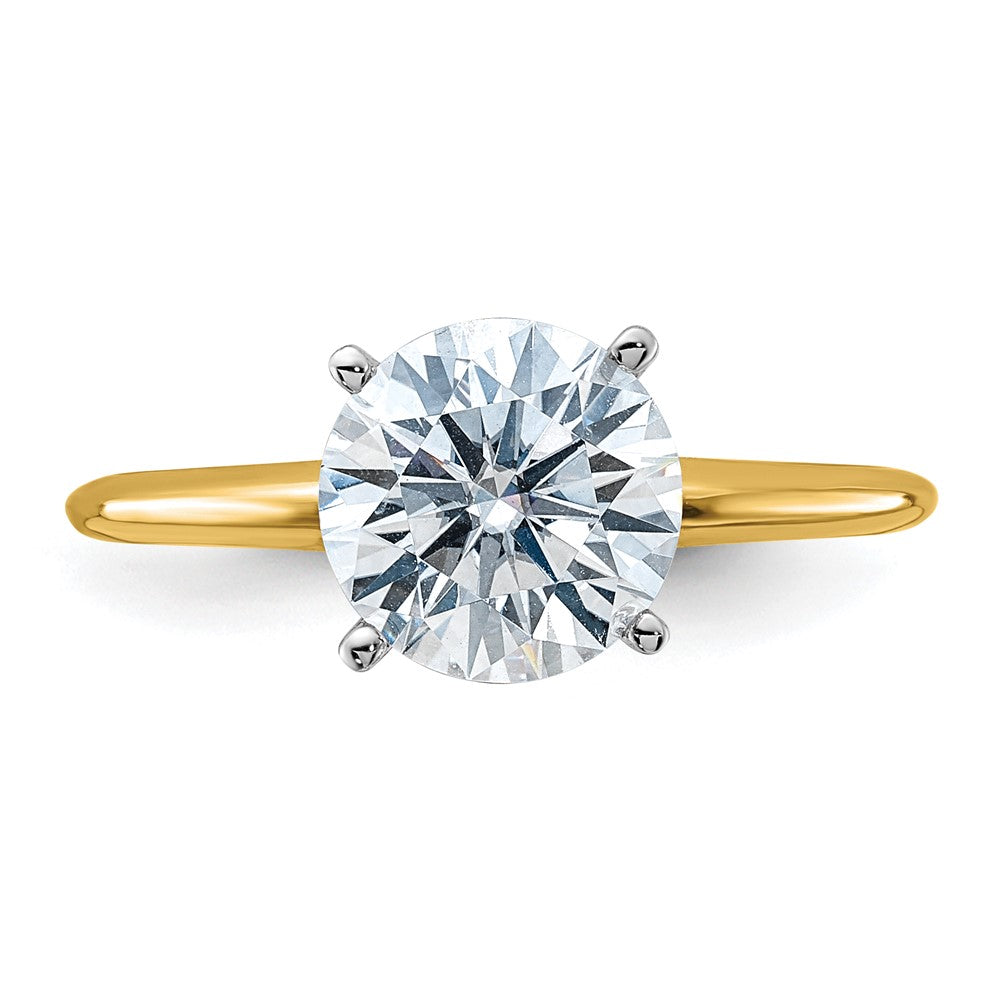 14ktt 2ct Lab Grown Diamond VS+ F+ Round Complete Solitaire Eng Ring
