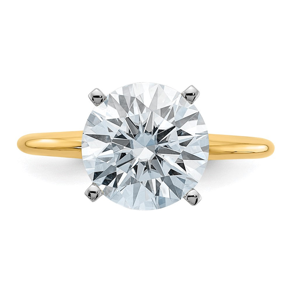 14ktt 3ct Cert Lab Grown Diamond VS/SI+ G+ Round Comp Solitaire Eng Ring