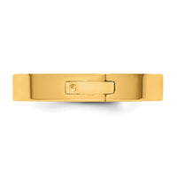 14ky CLIQ 4mm Hinged Flat Wedding Band Size 4