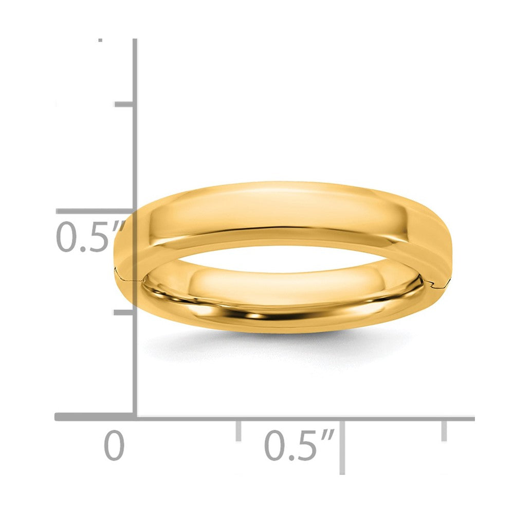 14ky CLIQ 4mm Hinged Beveled Edge Wedding Band Size 9