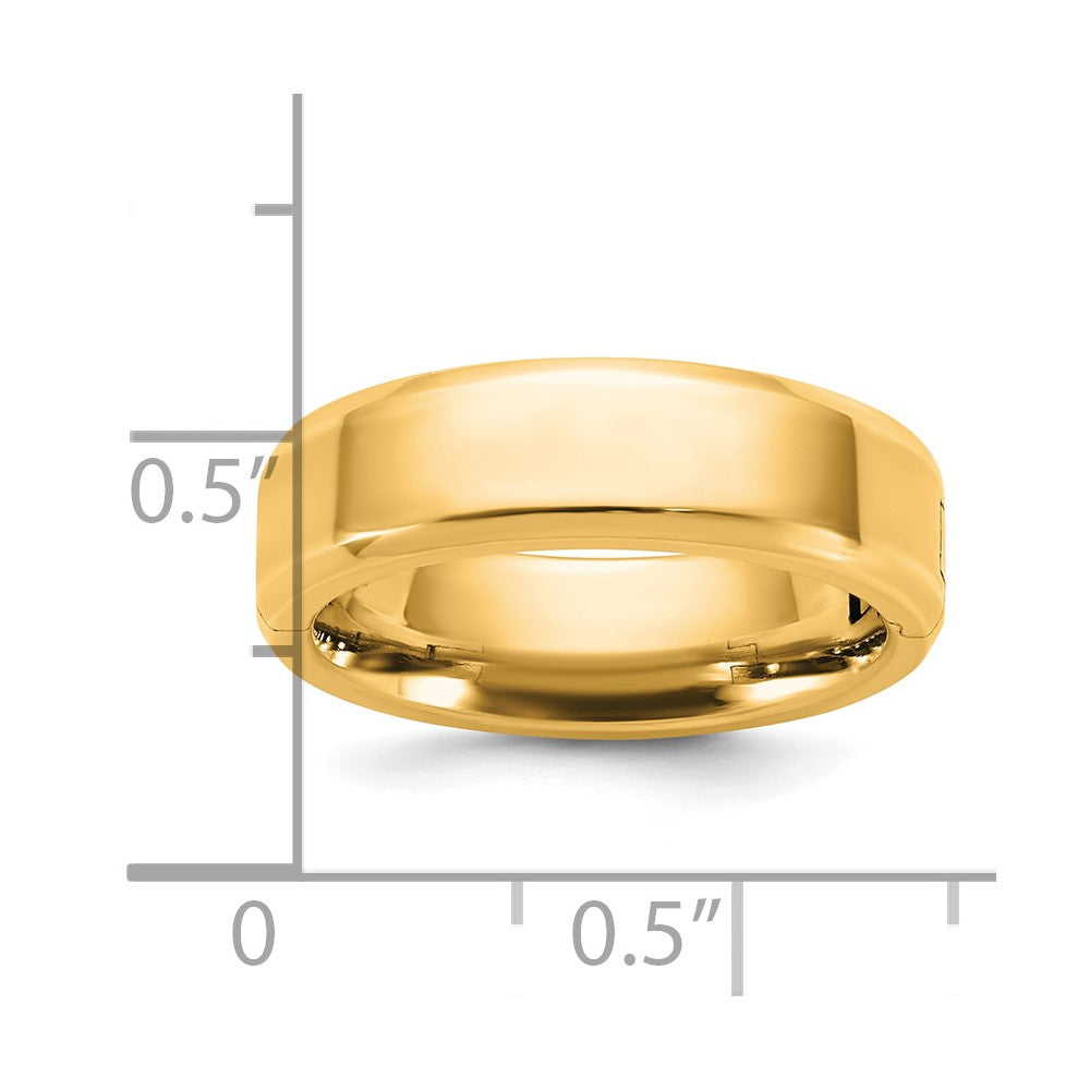 14ky CLIQ 6mm Hinged Beveled Edge Wedding Band Size 5