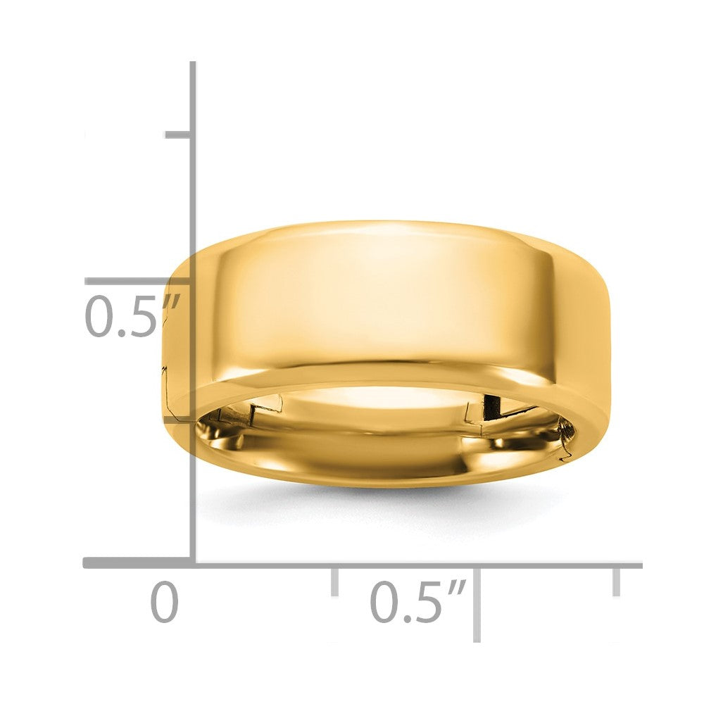 14ky CLIQ 8mm Hinged Beveled Edge Wedding Band Size 9.5