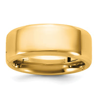 14ky CLIQ 8mm Hinged Beveled Edge Wedding Band Size 9.5