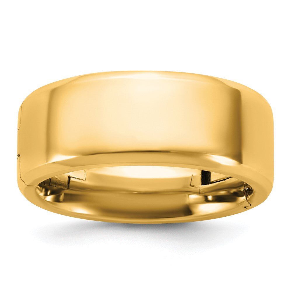 14ky CLIQ 8mm Hinged Beveled Edge Wedding Band Size 5.5
