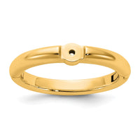 14ky CLIQ Low Profile Hinged Peg Set Engagement Ring Mounting