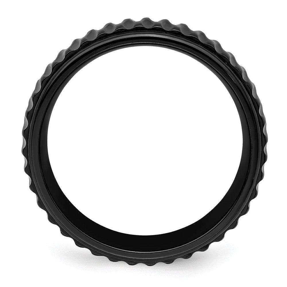 Black Zirconium Polished 8mm Grooved Band