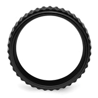 Black Zirconium Polished 8mm Grooved Band