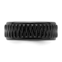 Black Zirconium Polished 8mm Grooved Band