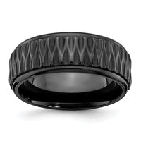 Black Zirconium Polished 8mm Grooved Band