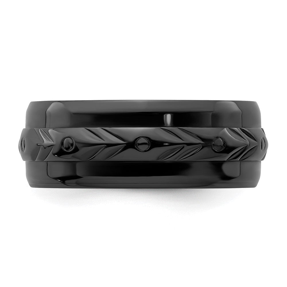 Black Zirconium Polished 8mm Band