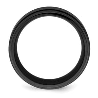 Black Zirconium Polished with Brushed Center 9mm Beveled Edge Band
