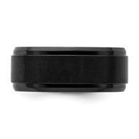 Black Zirconium Polished with Brushed Center 9mm Beveled Edge Band