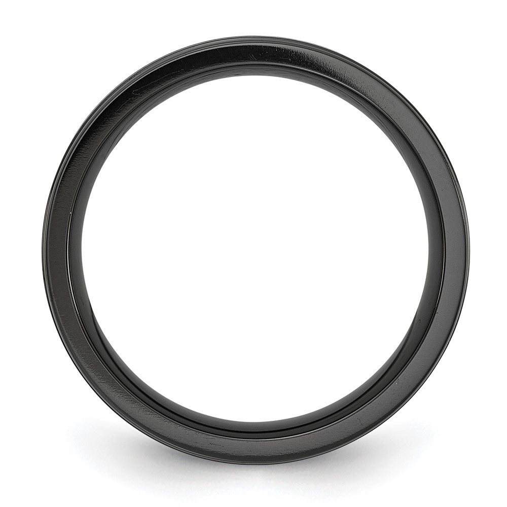 Black Zirconium Brushed Polished & Hammered w/Blue IP 8mm Band