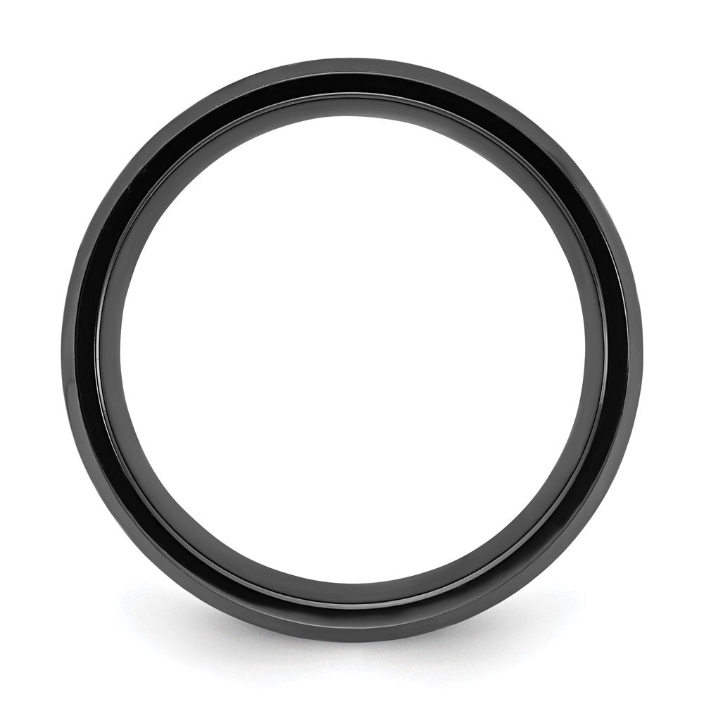 Black Zirconium Polished w/Black Carbon Fiber Inlay 8mm Band