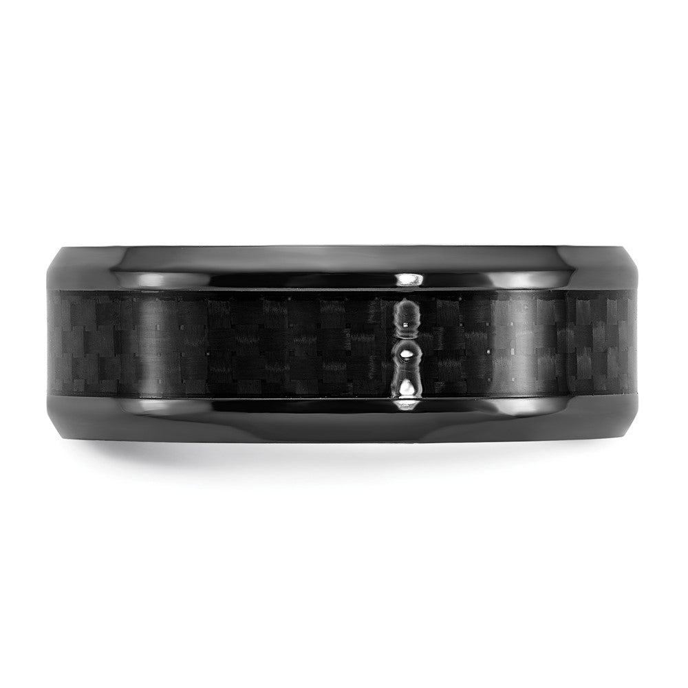 Black Zirconium Polished w/Black Carbon Fiber Inlay 8mm Band