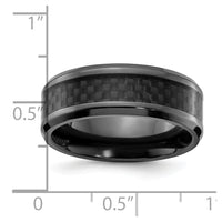 Black Zirconium Polished w/Black Carbon Fiber Inlay 8mm Band