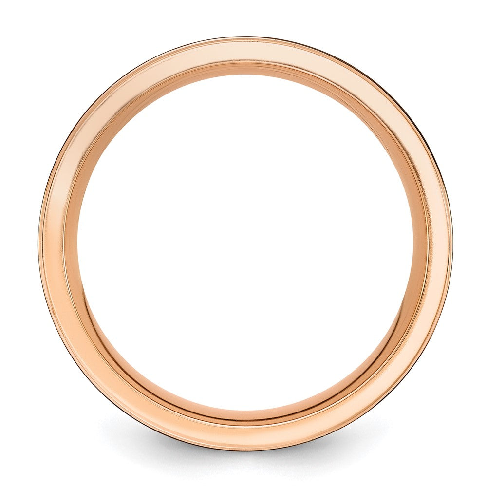 Black Zirconium Brushed and Polished Rose IP-plated 8mm Band