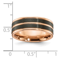 Black Zirconium Brushed and Polished Rose IP-plated 8mm Band