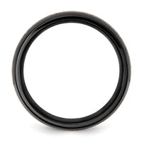 Black Zirconium Polished Rose IP-plated w/Antler Inlay 8mm Band