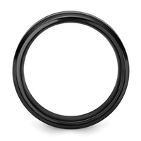 Black Zirconium Polished with Imitation Opal Inlay 8mm Band