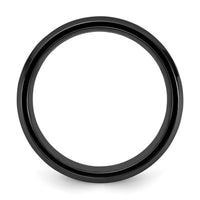 Black Zirconium Polished with Blue Imitation Opal Inlay 8.00mm Band