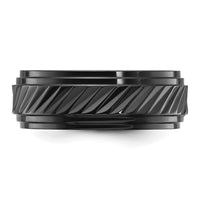 Black Zirconium Polished Grooved 8mm Band