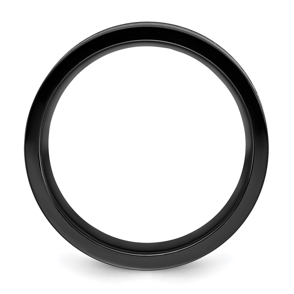 Black Zirconium Polished with Black Star Sandstone Inlay 8mm Band