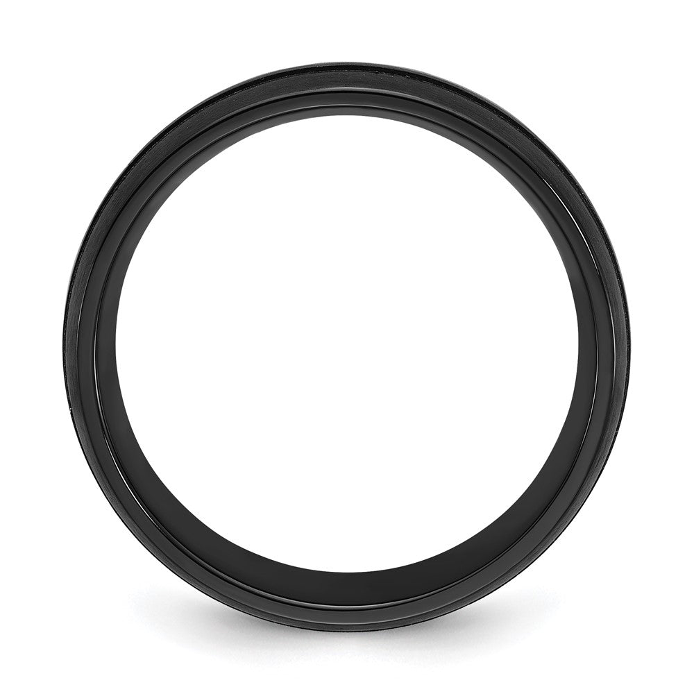 Black Zirconium Brushed & Polished w/Imit. Turquoise Inlay 8mm Band
