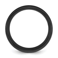 Black Zirconium Brushed & Polished w/Imit. Turquoise Inlay 8mm Band