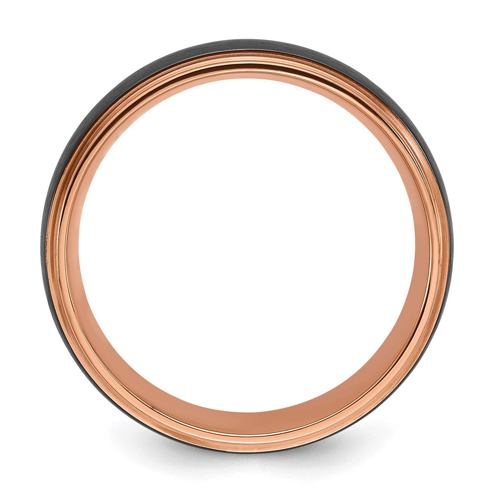 Black Zirconium Brushed and Polished Rose IP-plated 8mm Band