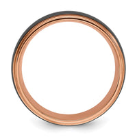 Black Zirconium Brushed and Polished Rose IP-plated 8mm Band