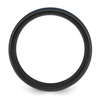 Black Zirconium Polished Blue IP-plated 8mm Band